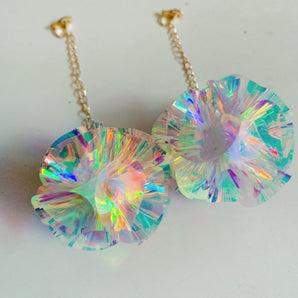 Iridescent orb Statement Earrings