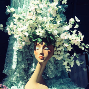 White Flower Floral blossom spray headdress / headpiece