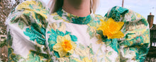 Load image into Gallery viewer, Marie Curie Large Yellow bejewelled Daffodil Pearl Pin Brooch
