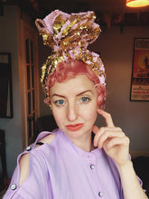 Load image into Gallery viewer, Sequin Top Knot Turban - Made to Order

