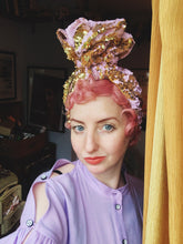 Load image into Gallery viewer, Sequin Top Knot Turban - Made to Order

