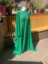 Load image into Gallery viewer, SUPER glittery Sparkle Green and Gold Sheer stretch Kaftan Dress
