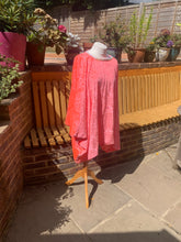 Load image into Gallery viewer, Mini Neon Pink embossed Velvet Mini-Dress
