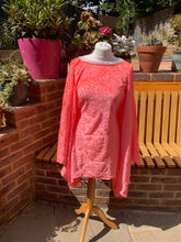 Load image into Gallery viewer, Mini Neon Pink embossed Velvet Mini-Dress
