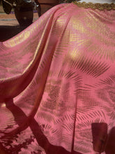 Load image into Gallery viewer, Baby Pink and Gold metallic stretch Kaftan Dress
