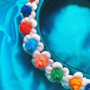 Vintage Rainbow Repurposed Hair Bobble Headband