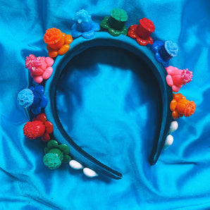 Vintage flower power Repurposed Hair Bobble Headband
