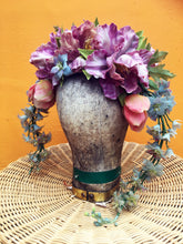 Load image into Gallery viewer, Vintage floral Headdress in lavenders and pastel shades
