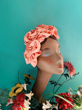 Load image into Gallery viewer, Peach Silk Ruffle headband - Shine-Sheen finish - ASYMMETRICAL style

