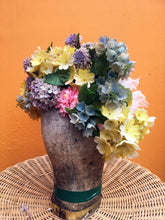 Load image into Gallery viewer, Vintage flowers in a floral Headdress in pastel shades
