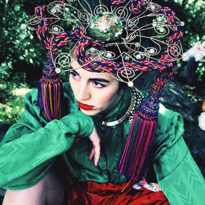 Statement Gold Wired Tassle Headpiece