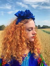 Load image into Gallery viewer, Royal Blue Silk Ruffle Headband
