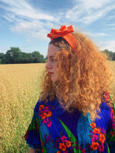 Load image into Gallery viewer, Tangerine Orange Silk Ruffle Headband
