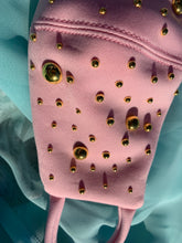 Load image into Gallery viewer, Pink and Gold Embellished Fashion Neoprene Face mask
