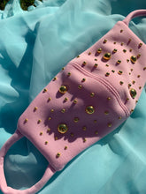 Load image into Gallery viewer, Pink and Gold Embellished Fashion Neoprene Face mask
