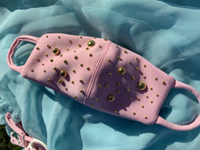 Load image into Gallery viewer, Pink and Gold Embellished Fashion Neoprene Face mask
