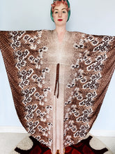 Load image into Gallery viewer, Floral Brown and white Vintage Kaftan Dress
