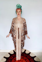 Load image into Gallery viewer, Floral Brown and white Vintage Kaftan Dress

