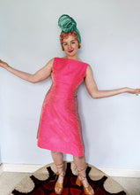 Load image into Gallery viewer, 60s Twiggy iridescent hot pink Diamonte Mini Dress
