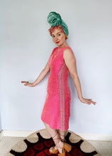 Load image into Gallery viewer, 60s Twiggy iridescent hot pink Diamonte Mini Dress
