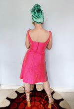 Load image into Gallery viewer, 60s Twiggy iridescent hot pink Diamonte Mini Dress
