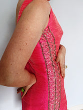 Load image into Gallery viewer, 60s Twiggy iridescent hot pink Diamonte Mini Dress
