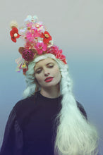 Load image into Gallery viewer, Bright neon / fluorescent and iridescent plastic flowers headband
