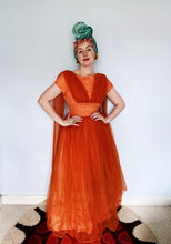 Load image into Gallery viewer, ORANGE tulle prom dress 50s MINT condition *PERSONAL COLLECTION*
