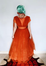 Load image into Gallery viewer, ORANGE tulle prom dress 50s MINT condition *PERSONAL COLLECTION*
