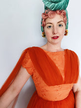 Load image into Gallery viewer, ORANGE tulle prom dress 50s MINT condition *PERSONAL COLLECTION*
