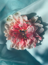 Load image into Gallery viewer, Pink peony with Gold and pearl embellishments- Bejewelled Brooch and Hair Clip
