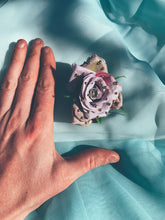 Load image into Gallery viewer, Lilac Gold Rose Brooch

