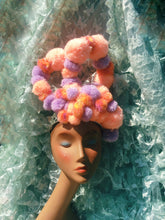 Load image into Gallery viewer, Pastel Peach and Lilac sugar sweet pom pom headband
