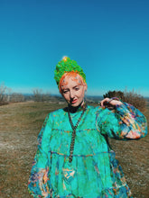 Load image into Gallery viewer, *LIMITED EDITION* Neon Fluroescent Green Sequin Turban
