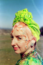 Load image into Gallery viewer, *LIMITED EDITION* Neon Fluroescent Green Sequin Turban
