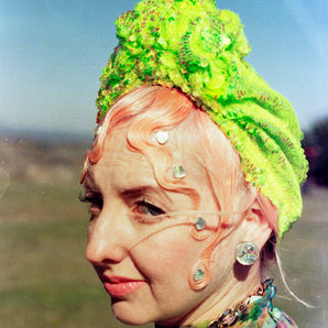 *LIMITED EDITION* Neon Fluroescent Green Sequin Turban