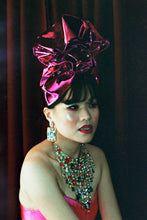 Load image into Gallery viewer, Bespoke Metallic Pink PVC Turban - Size Medium
