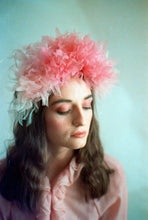 Load image into Gallery viewer, Pink Vintage inspired ruffle Pastel Headpiece
