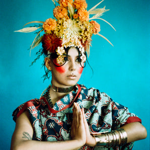 Tribal wild flower Crown Burning man Festival Headdress