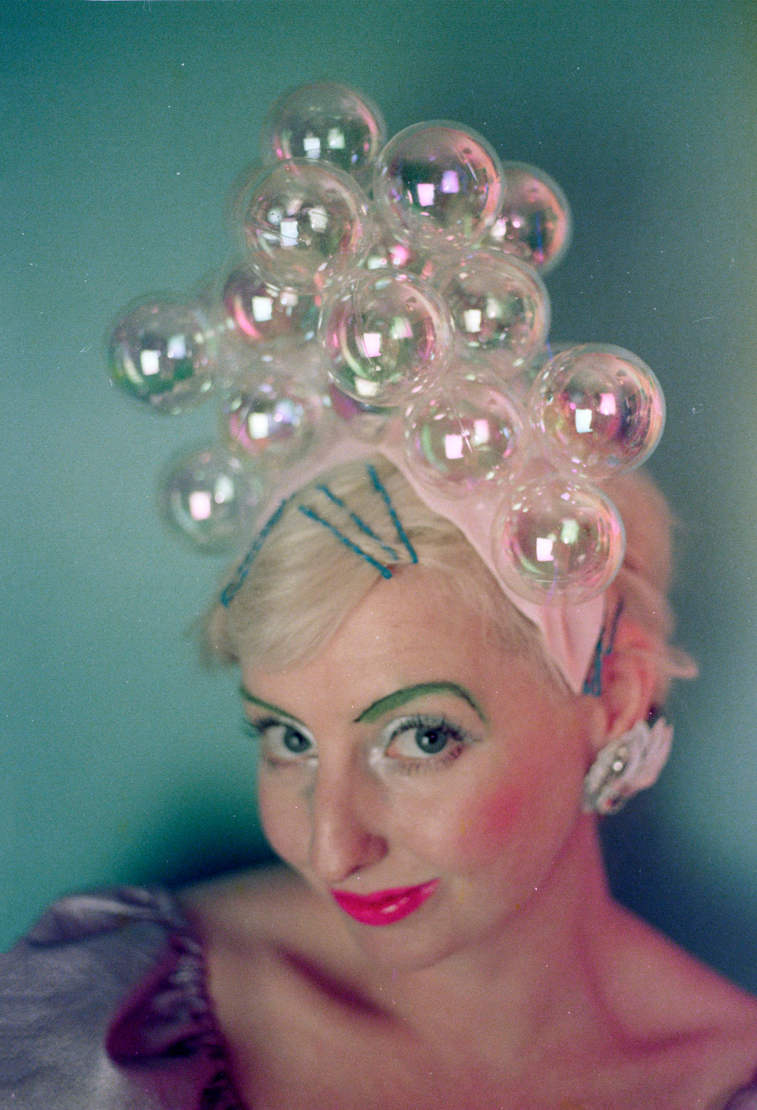 Bubbles iridescent headdress / crown / headpiece