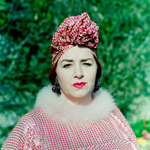 Deadstock Sequin Turban - Pink or Green