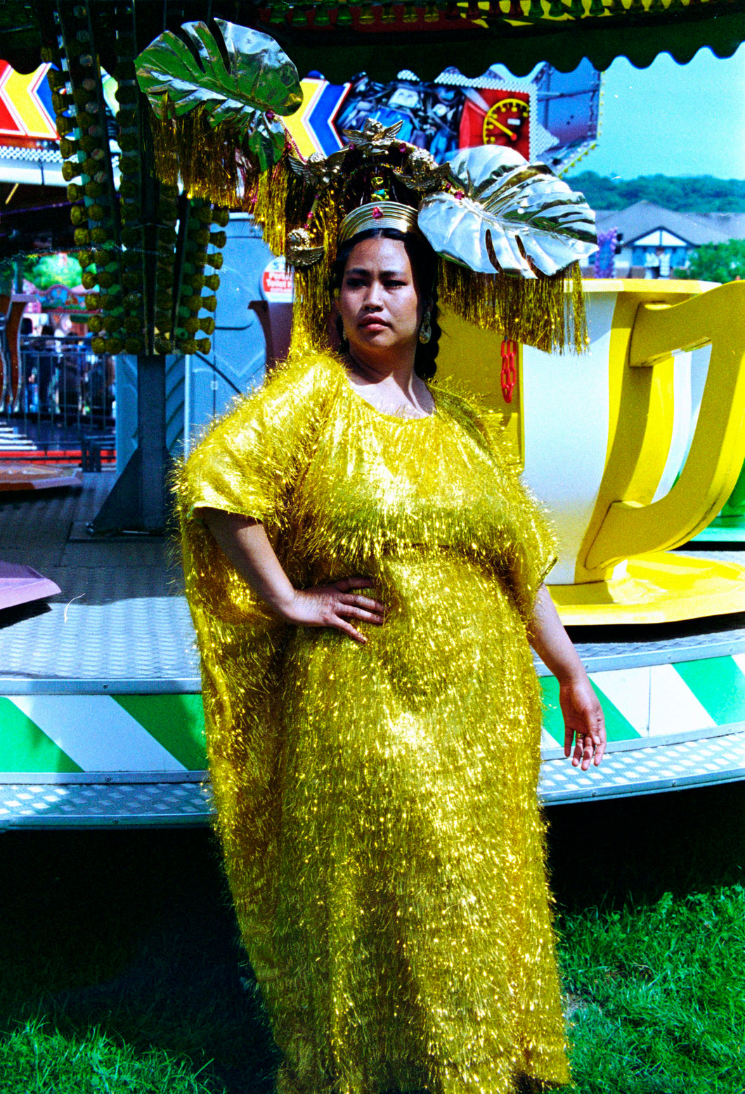 MAXI Tinsel GOLD Shimmer kaftan Dress