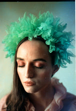 Load image into Gallery viewer, Green Vintage inspired ruffle Pastel Headpiece
