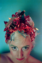 Load image into Gallery viewer, Metallic Orange Whiskey Glasses Origami Crown / Headdress / Christmas / NYE
