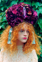 Load image into Gallery viewer, Rich Lush Purple Hydrangea X Giant Gem Headdress
