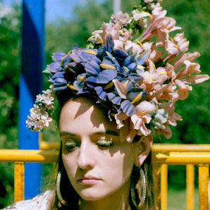 Vintage Flower Iris Headdress