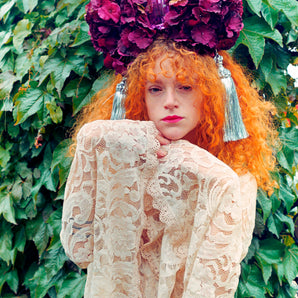 Rich Lush Purple Hydrangea X Giant Gem Headdress