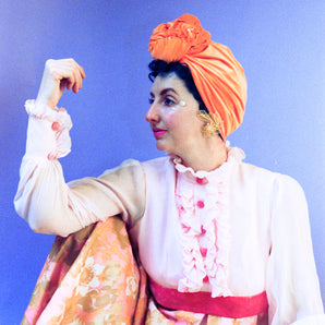 Neon Orange Top Knot Turban