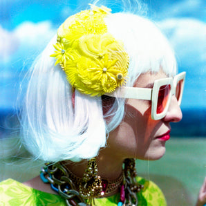 Vintage Treasures and Trinketry BRIGHT Yellows headband