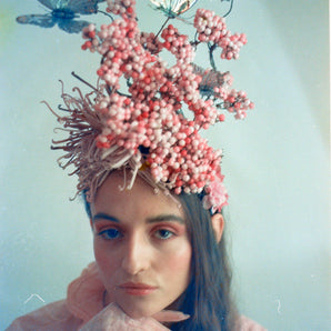 Pink and Silver Butterfly Headpiece